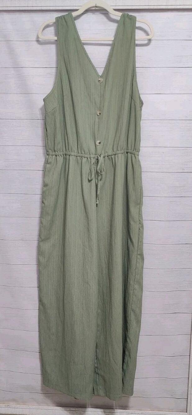 SHEIN Curve Olive Green Wide Leg Jumpsuit Women's 2XL (Pre-owned) EUC